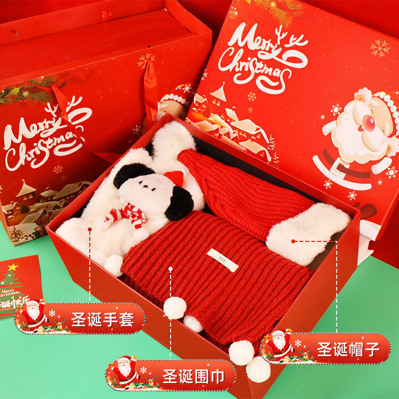 圣诞礼物可乐定制围巾手套圣诞帽子送儿童男孩女生女朋友创意实用