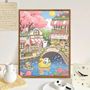 线条小狗数字油画DIY治愈卡通儿童手工绘填充涂色油彩画 2025新款