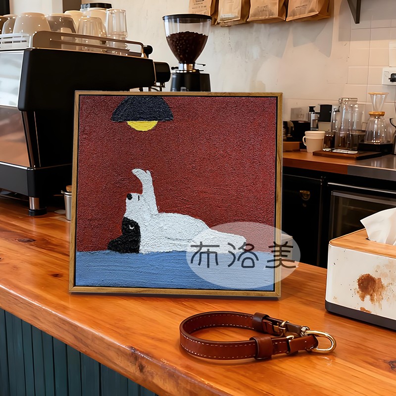 ins风韩系可爱小狗肌理画DIY