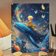 治愈小王子鲸鱼星空数字油画DIY卡通手工绘填充涂色高颜值装 饰画