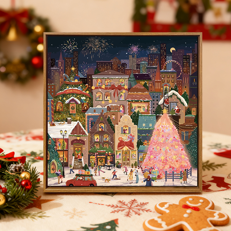 高颜值galison冬灯圣诞数字油画