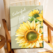 治愈系向日葵DIY数字油画手工绘填充涂色成人解压高级感客厅装 饰