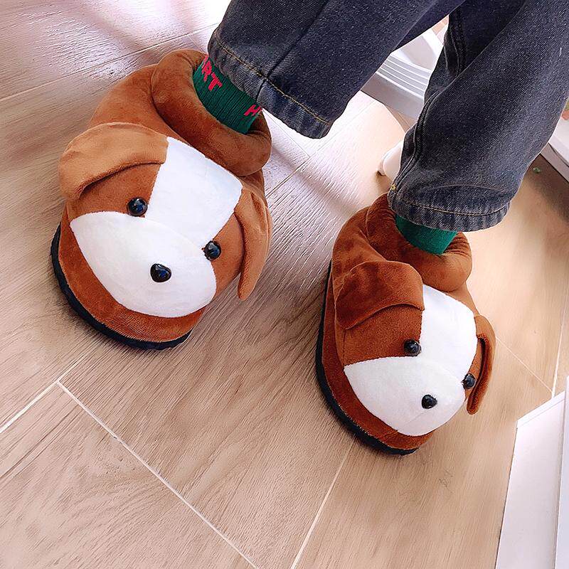 冬季棉拖鞋男全包跟毛绒拖鞋女高帮厚底可爱居家情侣棉鞋毛毛拖鞋