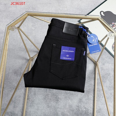 JACOB COHEN牛仔裤2026春夏薄新舒适时尚印花黑色弹性男长裤30-42