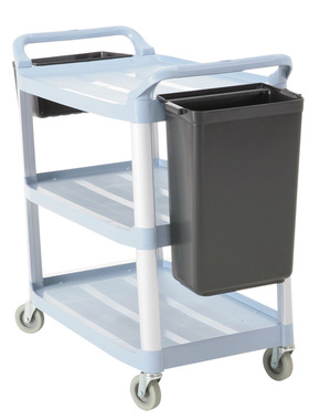 白云清洁AF08162A带桶多用途三层手推车 餐盘收集车 酒店/餐厅