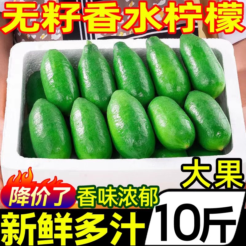 台湾无籽香水柠檬果鲜柠檬水果鲜果青柠檬新鲜皮薄一级奶茶店专用