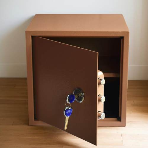 35左开门保险柜防盗家用小型机械钥匙保管箱25老式老人保险箱夹万