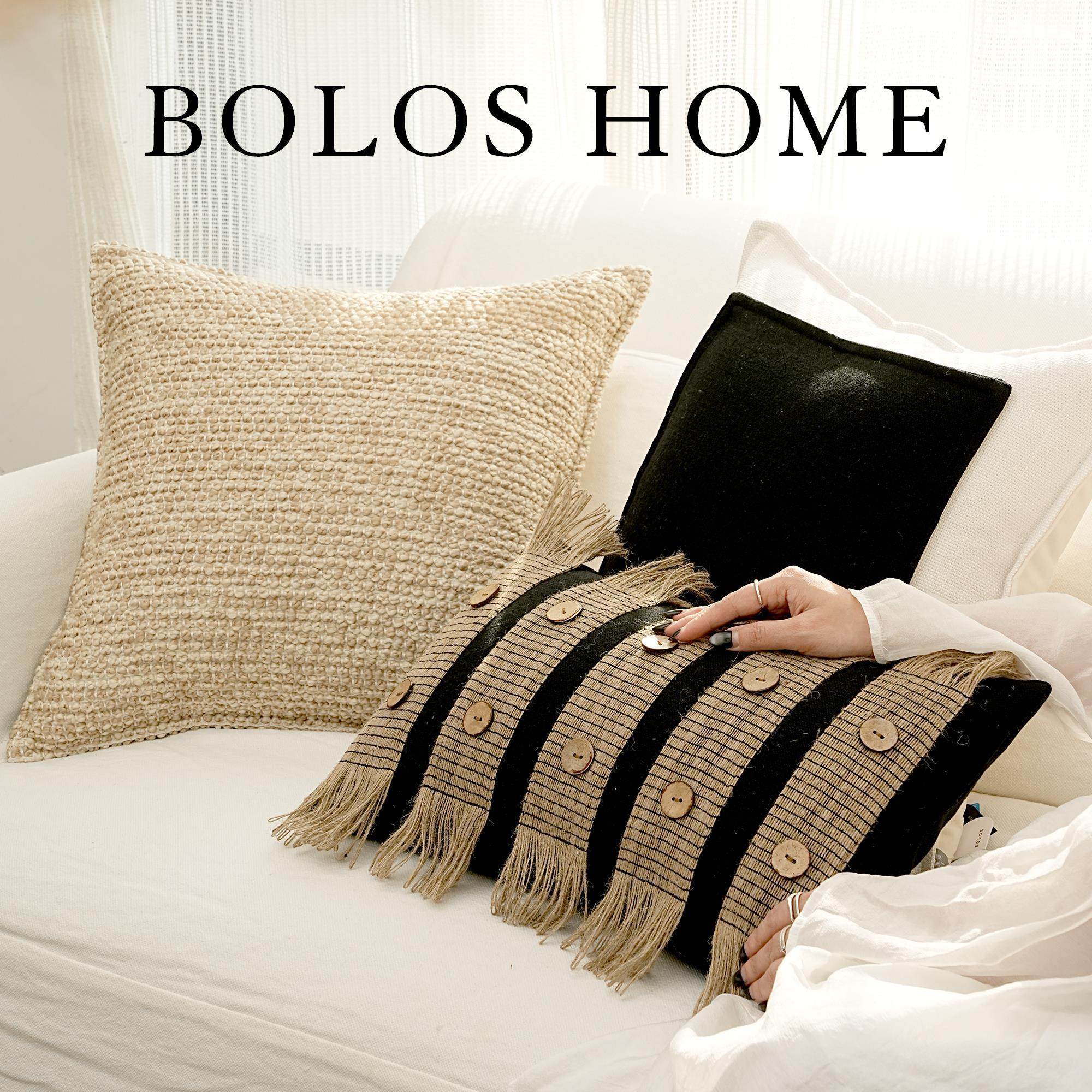 柏洛斯Bohemian chic『颐静』轻奢诧寂风咖色客厅沙发抱枕芯高级