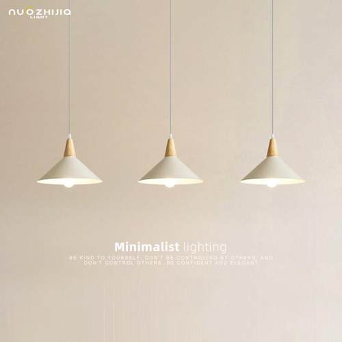 饭厅吊灯日式极简三头茶室餐桌灯吧台灯具创意北欧卧室床头小吊灯