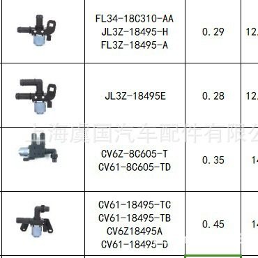 电加热器控制阀FL34-18C310-AA JL3Z-18495-H FL3Z-18495-A