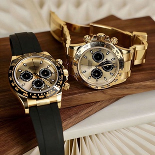 适用CVS余文乐迪通拿手表4130全自动机械潮流经典熊猫灰冰蓝金迪