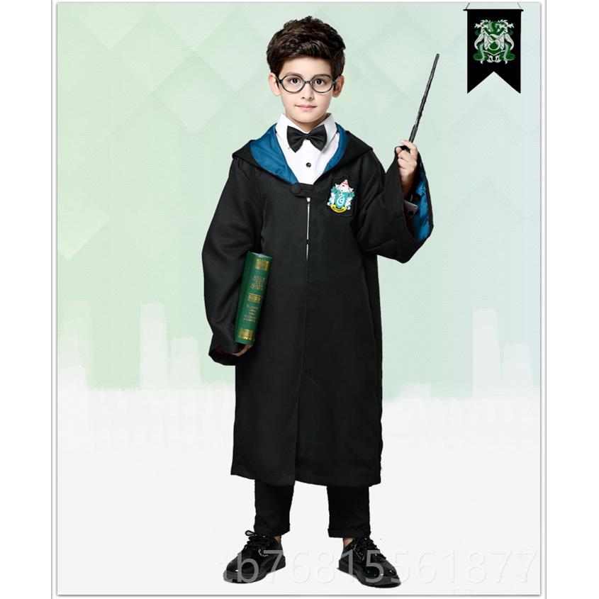 正品万圣节儿童服装魔哈法师装扮装利特波cos 长袍披风巫师表服演