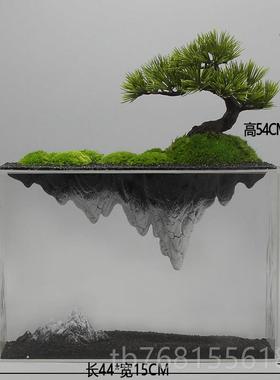 正品新中式创意假山造摆件家居装禅意客厅电型柜玄关招财办公视室
