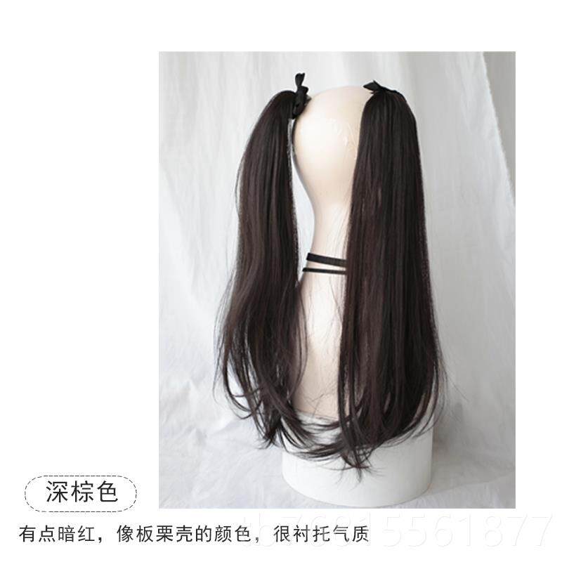 正品KJ双马尾假发女长发隐s形无痕网片红可爱假发co假发绑带式直图片