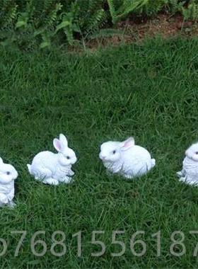 正品庭院树装饰 户外花园草地园林景雕塑艺脂动物工观品仿真兔子