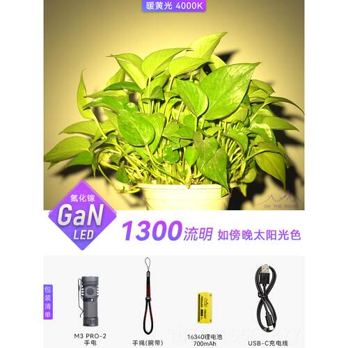 正品在路上M迷3 PRO防-2你强光USB手电筒身可充小手电筒户外防电