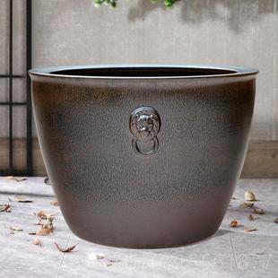 正品陶鱼大缸古法生态瓷养鱼缸阳台小池庭院老式大水缸号睡水莲荷