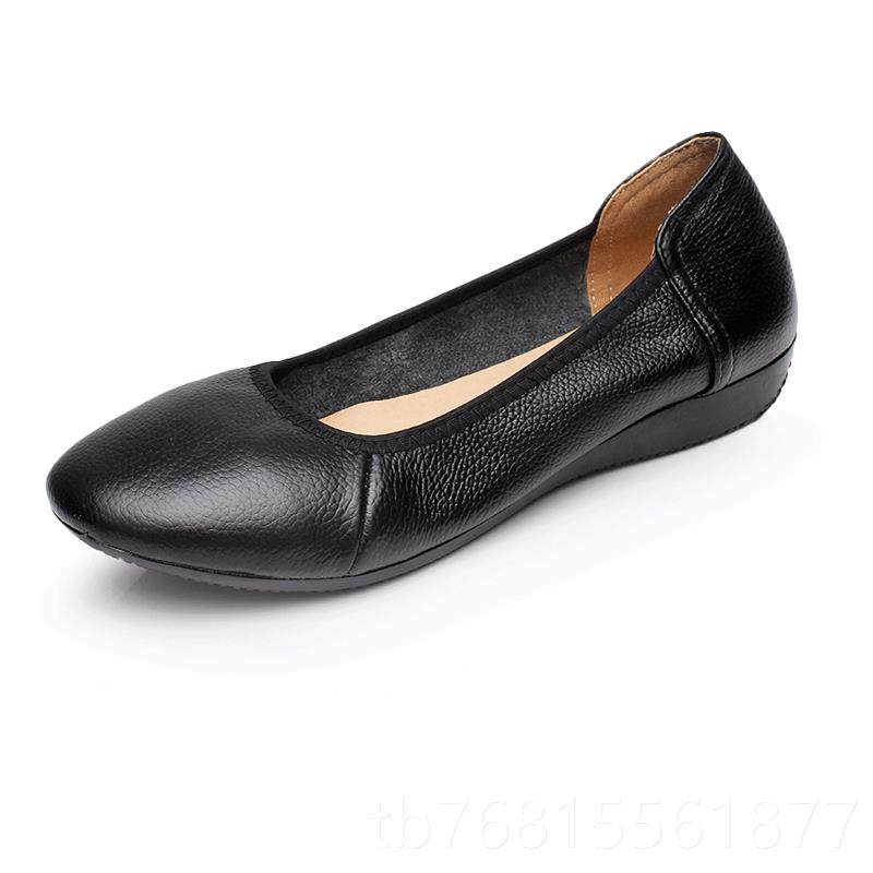 正品秋单款真牛皮平底作鞋鞋 牛皮软底平跟浅女鞋妈口妈鞋ol通勤,女鞋,浅口单鞋,淘宝优惠券,粉丝福利购,淘宝优惠卷