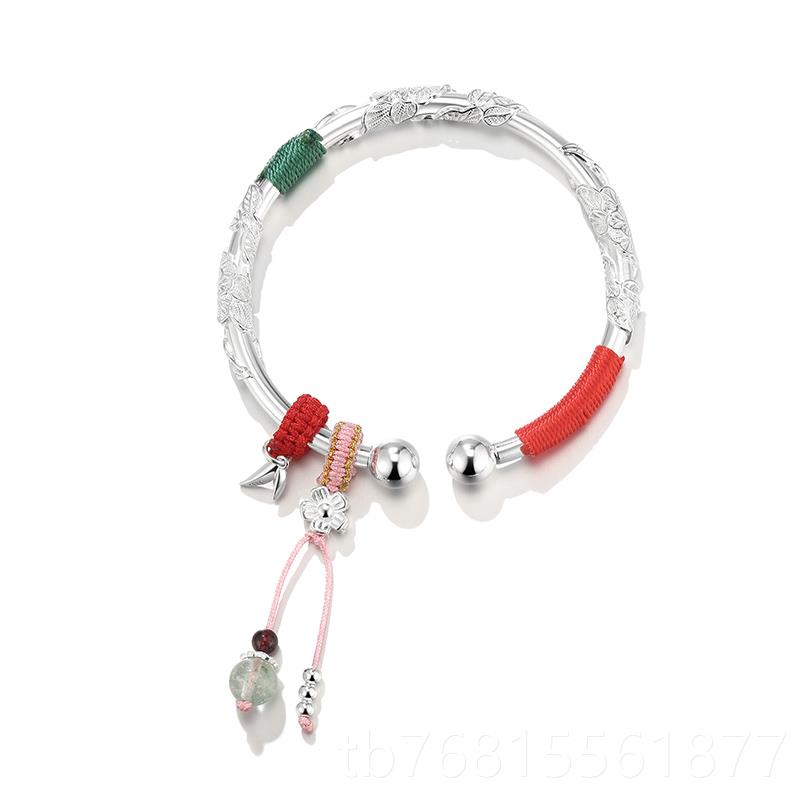 正品手clect珂里连银理枝银镯女款纯银999足镯母亲节礼物子实用送