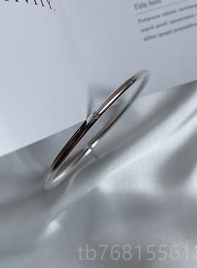 正品一十七风手作 银999足银 小众复国平安喜乐 简约开口纯实心古