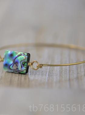 正品素元 手镯饰女天纯然鲍设鱼贝壳手链 原创计首可订制银饰品