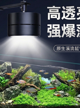 鱼缸灯led灯全光谱氛围水草灯专业爆藻出苔灯观赏WRGB超高亮筒灯