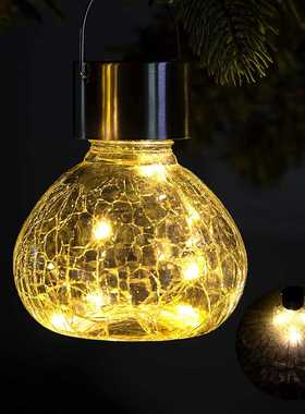 太阳能裂纹球吊球 裂纹球灯 solar hanging cracked ball light