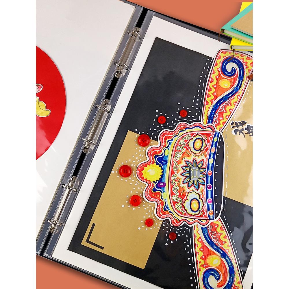 A2画册收纳儿童画夹册4K美术作品集8K画画插袋文件夹PP多功能活页