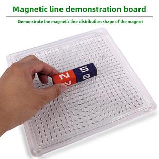 磁感应线演示板铁针含铁沙强棒磁体磁力线分布图初中物理磁学实验