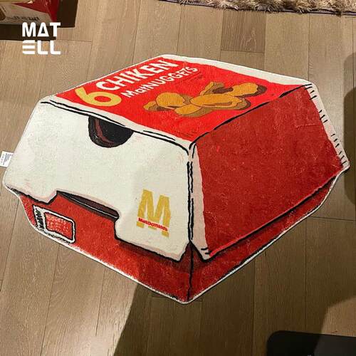 MATELL 创意麦乐鸡盒恶搞毛绒地毯趣味家用装饰麦门茶几毯客厅
