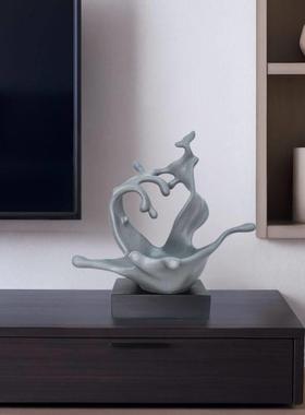 客厅玄关桌面摆件糖果盘高级感电视柜家居装饰品办公室雕塑工艺品