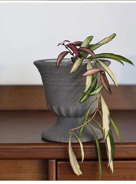 北欧简约覆古陶瓷花盆多肉绿植盆栽盆景盆透气陶盆家居摆件玫瑰花