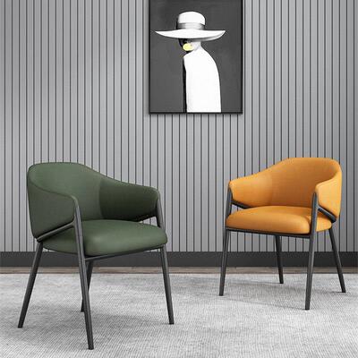 意式轻奢皮质餐椅现代北欧风格家用靠背高级感酒店餐椅