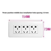 飞雕118型三脚三脚15孔15孔9孔三位置五孔开关插座家用面板矩形