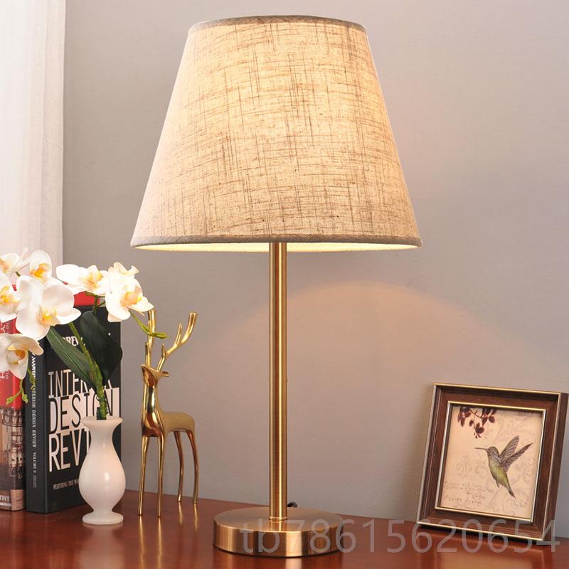 高档美式简约灯台灯温卧代室床头柜馨浪漫创意时尚现家用结婚遥控