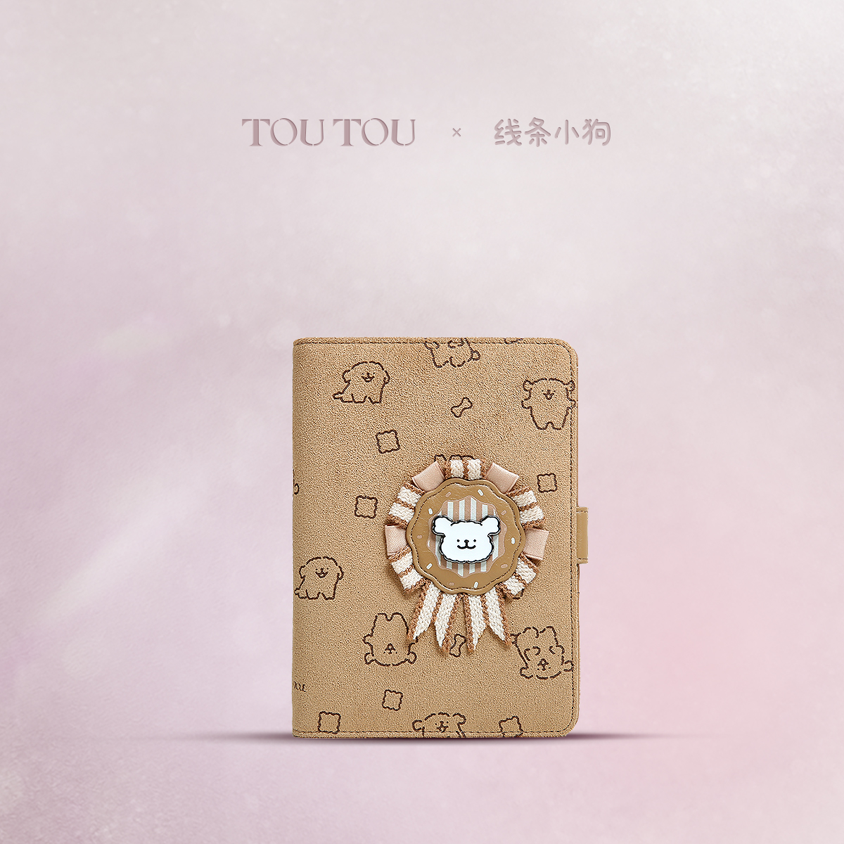 TOUTOU线条小狗护照夹钱包一体收纳卡包可爱零钱包女圣诞生日礼物