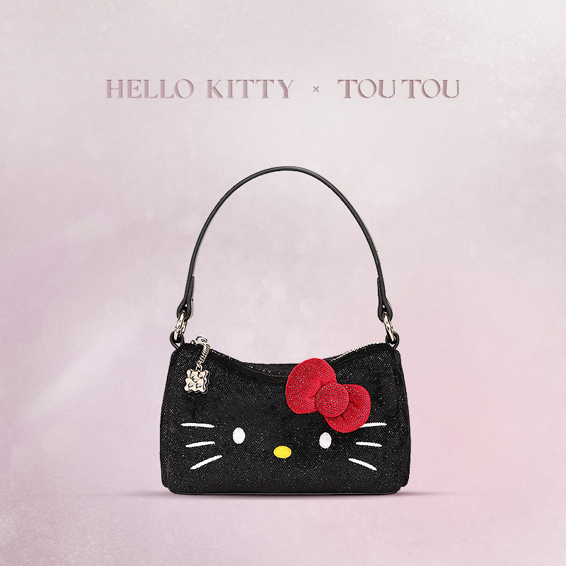 TOUTOUhellokitty三丽鸥正版联名哈喽kt黑皮凯蒂猫手提包生日礼物