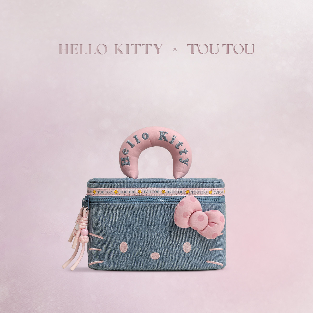 TOUTOUhellokitty三丽鸥牛仔蓝化妆包收纳包生日礼物女生女孩闺蜜