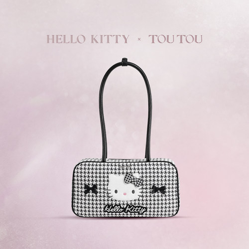 【Hellokitty生日千金风】TOUTOU三丽鸥联名凯蒂猫千鸟格保龄球包
