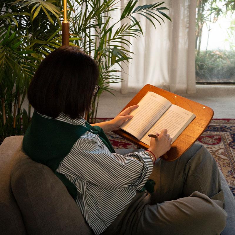 萨得船长实木柚木可移动升降小边几桌子茶几旋转沙发小边几床边桌