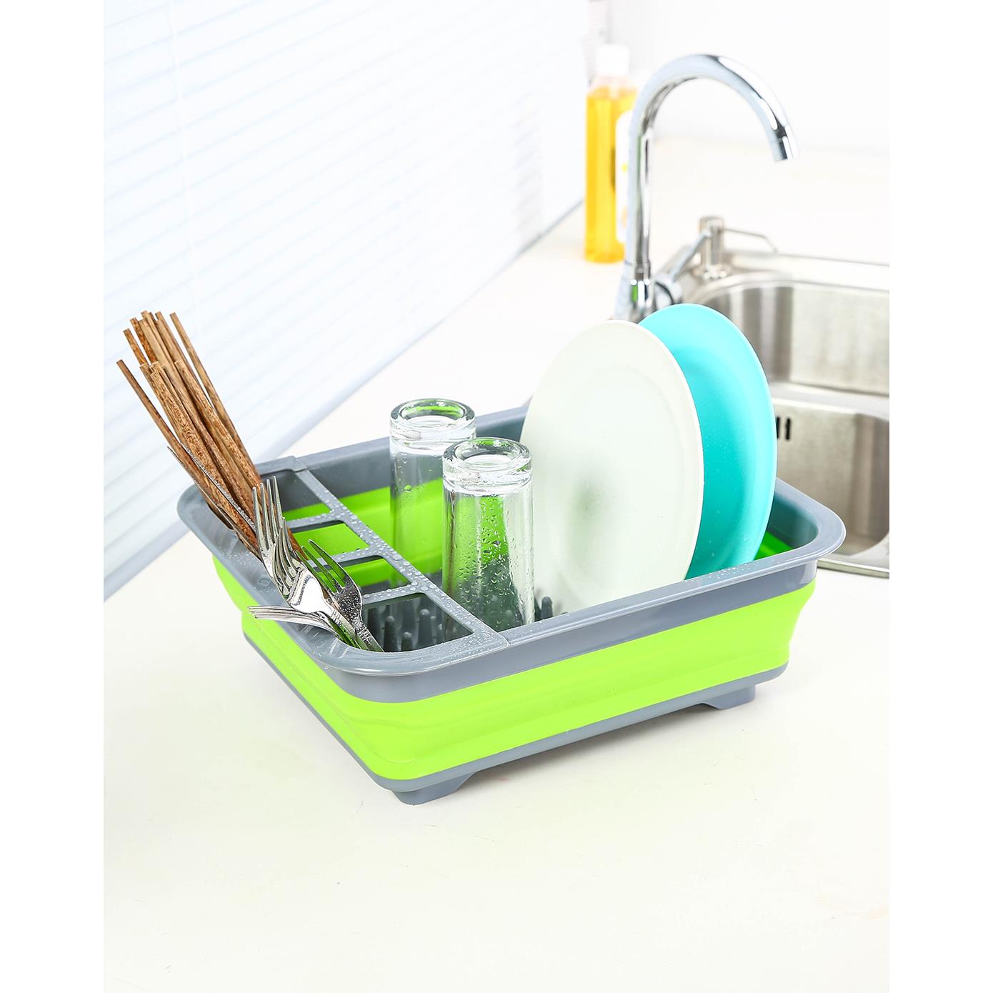 左家右厨折叠碗碟架沥水篮方便收纳