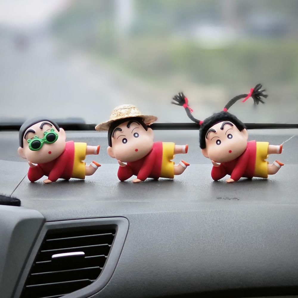 双马尾蜡笔小新有趣的车载摆件车尾挂件车内中控台小野汽车装饰品