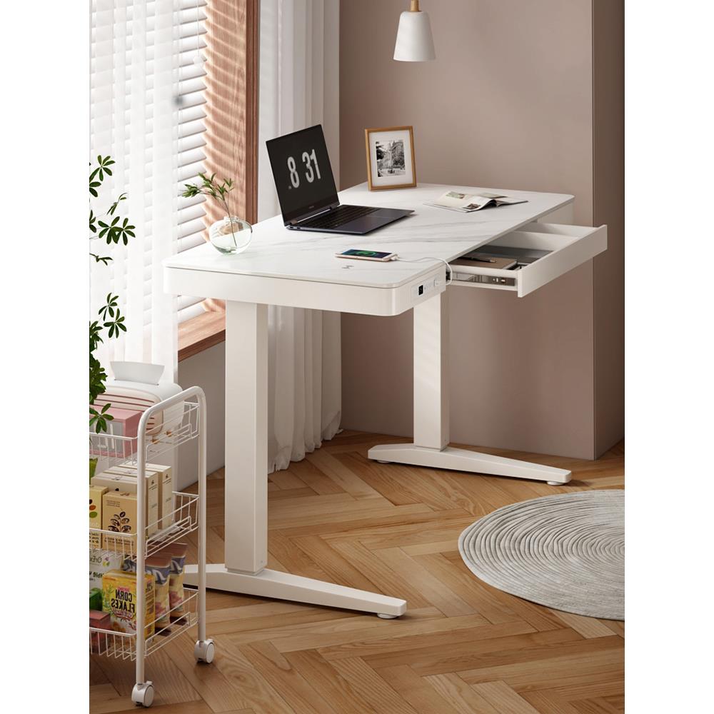 双电机岩板电动升降桌家用办公电脑桌自动升降书桌小户型学习桌子