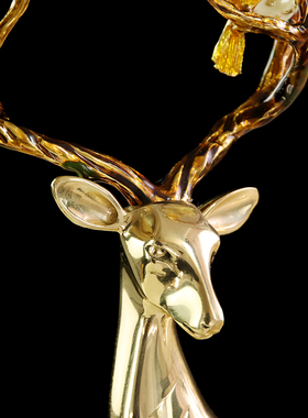 创意客厅玄关酒柜装饰品轻奢铜鹿工艺品摆件家居饰品乔迁新居礼品