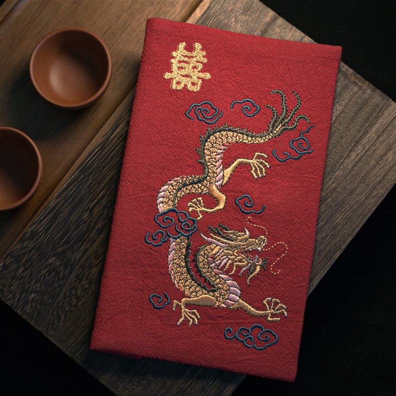 龙凤红包袋结婚专用订婚利是封喜囍事布艺刺绣高级万元改口费一对