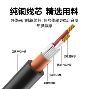 精选开博尔卡农线公对母音频线专业延长线平衡xlr卡侬接头调音台
