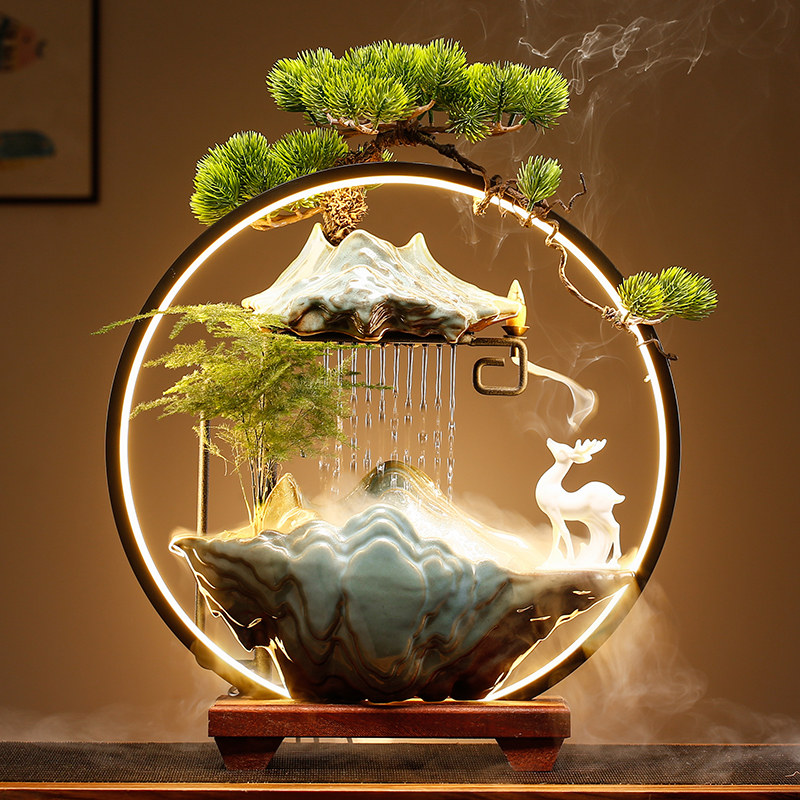 精选招财流水摆件循环水客厅生财创意家居玄关办公室桌面开业乔迁,家居饰品,装饰摆件,淘宝优惠券,粉丝福利购,淘宝优惠卷