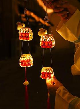 秋节EDV小i花灯笼202新款古风d5中y儿童中式手提手工传统竹编发光