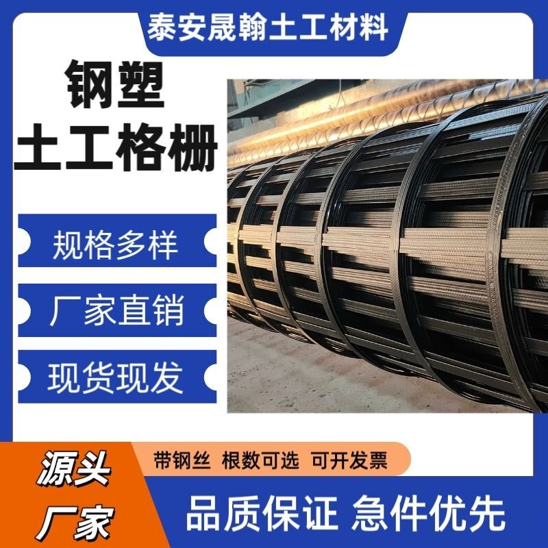 钢塑土工格栅网双向钢丝格栅网GSZ边坡固土网公路用双向钢塑U型钉