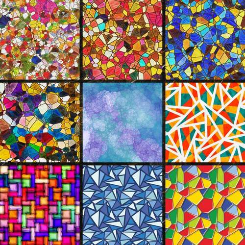 梓滢欧式复古彩色玻璃贴纸静电磨砂玻璃贴膜卫生间窗户花贴纸